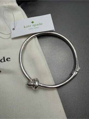 Kate Spade Silver Tied Up hinged  bangle Bracelet #445BR
